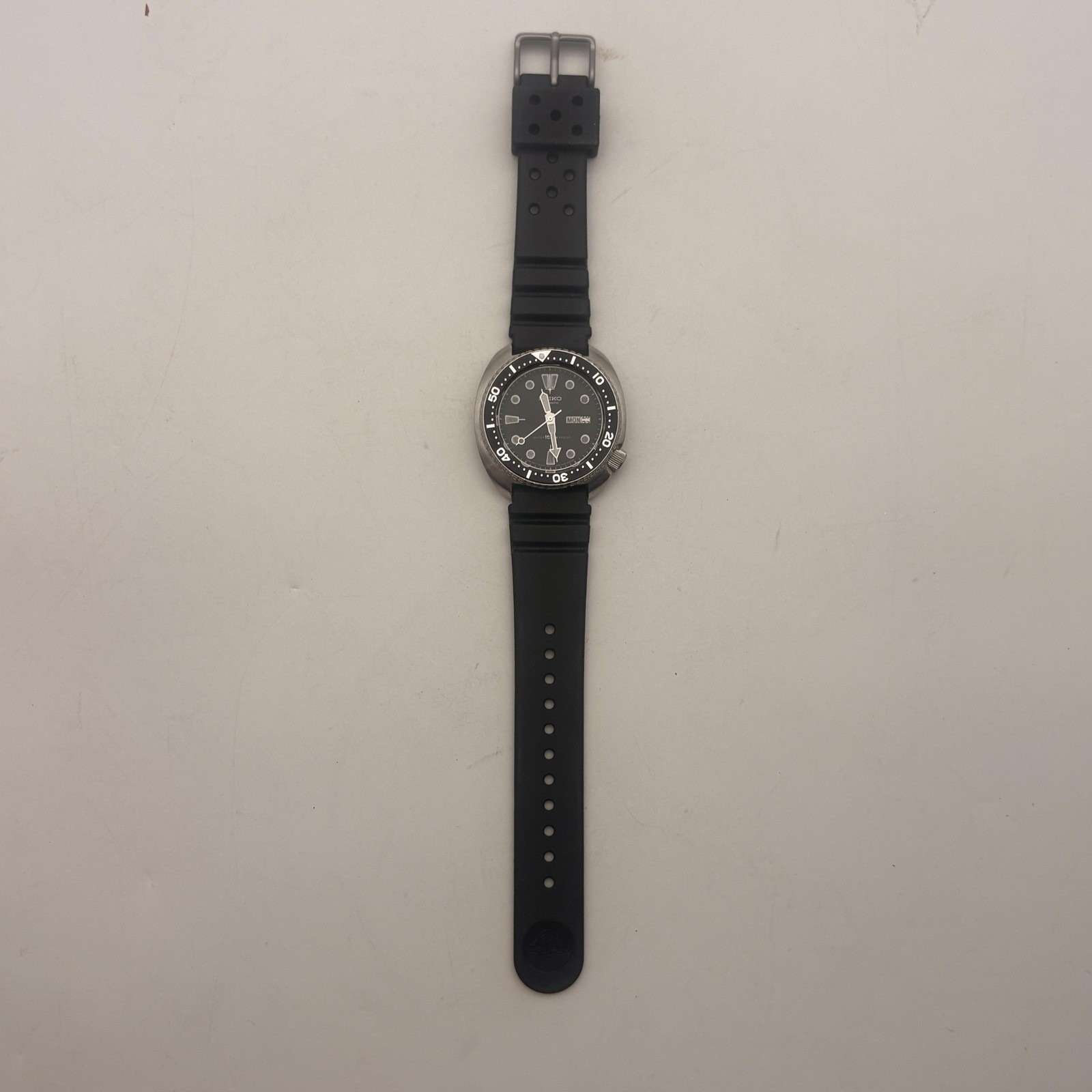 Vintage Seiko 63097049 Watch Mens Automatic Diver Black Dial 150m Rubber Strap